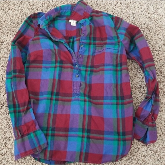 J. Crew Tops - J. Crew Plaid Button Up Shirt